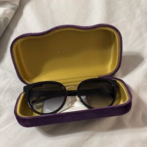 Gucci Black Sunglasses with Vibrant Case